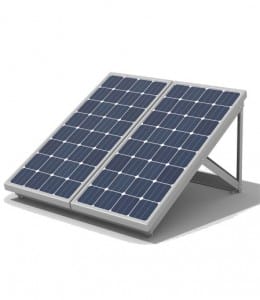 Off grid solar power systems on white background