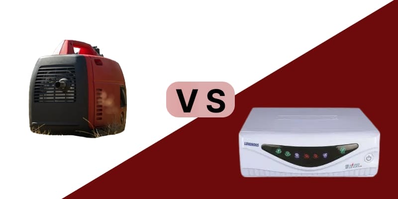 Images of solar inverter and an inverter for home use illustrates the difference between Solar Inverter and Normal Inverter.